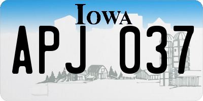IA license plate APJ037