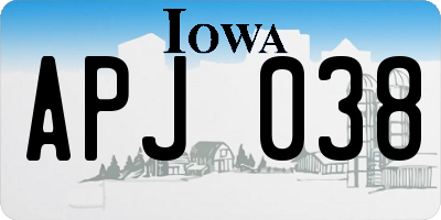 IA license plate APJ038