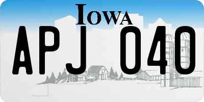IA license plate APJ040
