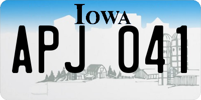 IA license plate APJ041