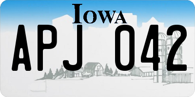 IA license plate APJ042