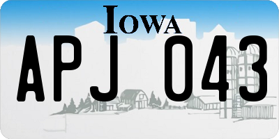 IA license plate APJ043