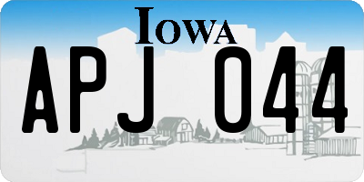IA license plate APJ044