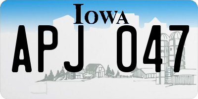 IA license plate APJ047
