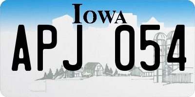 IA license plate APJ054