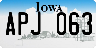 IA license plate APJ063