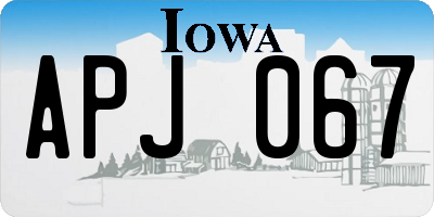 IA license plate APJ067
