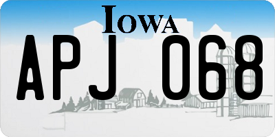IA license plate APJ068