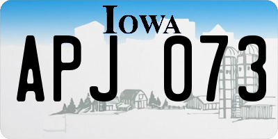 IA license plate APJ073