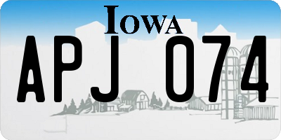 IA license plate APJ074