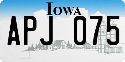 IA license plate APJ075