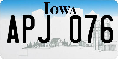 IA license plate APJ076