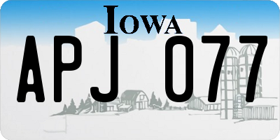 IA license plate APJ077