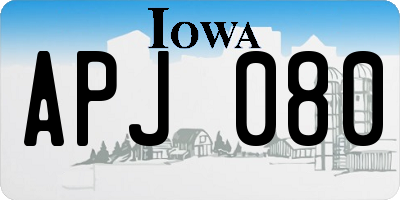 IA license plate APJ080