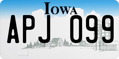 IA license plate APJ099