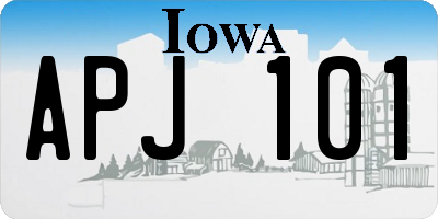 IA license plate APJ101