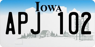 IA license plate APJ102