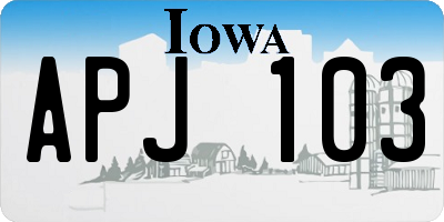 IA license plate APJ103