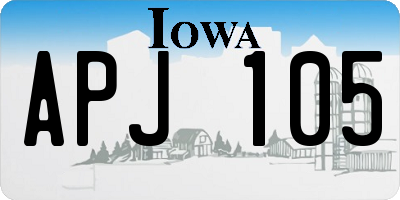 IA license plate APJ105