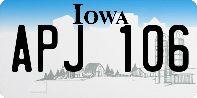 IA license plate APJ106