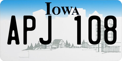 IA license plate APJ108