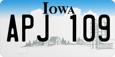 IA license plate APJ109