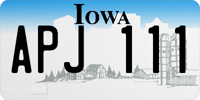 IA license plate APJ111