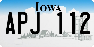 IA license plate APJ112