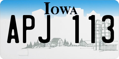 IA license plate APJ113