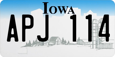IA license plate APJ114