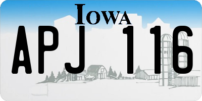 IA license plate APJ116