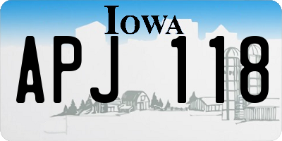 IA license plate APJ118
