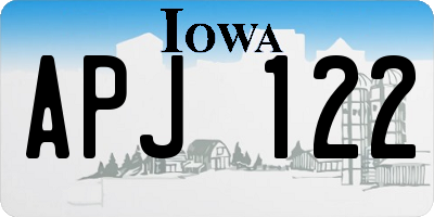 IA license plate APJ122