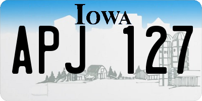 IA license plate APJ127