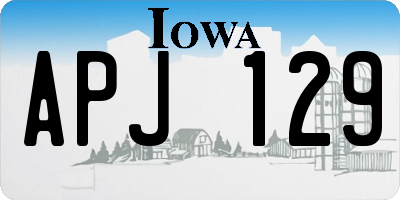 IA license plate APJ129