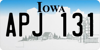 IA license plate APJ131