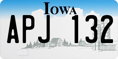 IA license plate APJ132