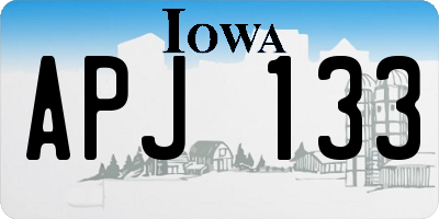IA license plate APJ133