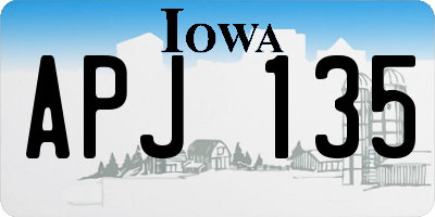 IA license plate APJ135