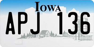 IA license plate APJ136