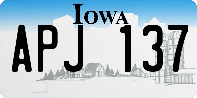IA license plate APJ137