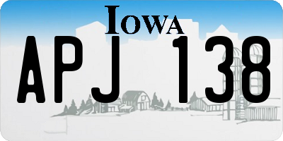IA license plate APJ138