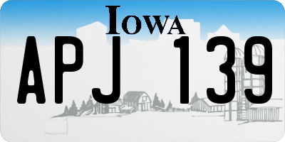IA license plate APJ139