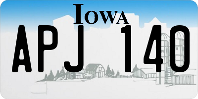 IA license plate APJ140