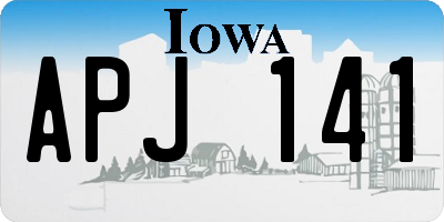 IA license plate APJ141