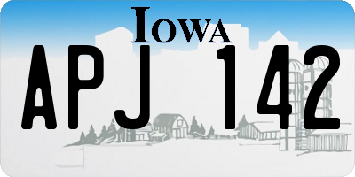 IA license plate APJ142
