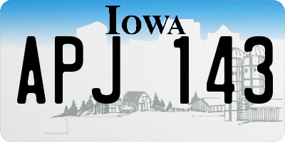 IA license plate APJ143
