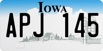 IA license plate APJ145