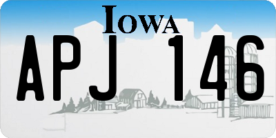 IA license plate APJ146