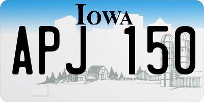 IA license plate APJ150